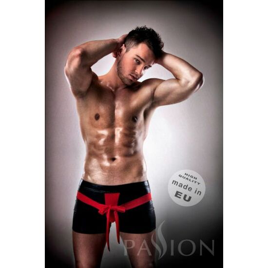 BLACK MINI SHORT WITH RED BLACK BOW