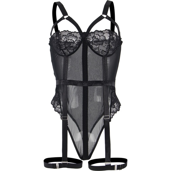 L-XL LACE BODYSUIT WITH GARTER