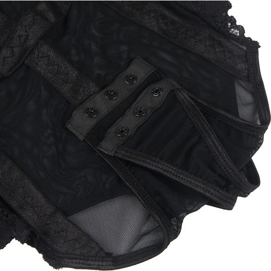 L-XL LACE BODYSUIT WITH GARTER