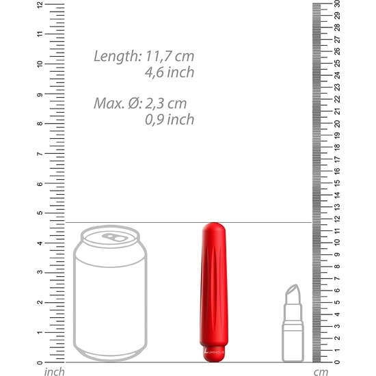 DELIA - VIBRATING BULLET - ABS BULLET WITH SILICONE SLEEVE - 10-SPEED - RED