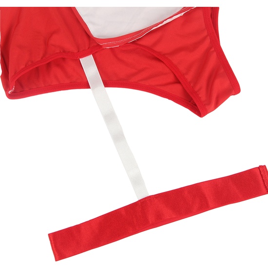 L-XL SEXY ONE PIECE NURSE SUIT WITH ZIPPER DESIGN AND DECORATION