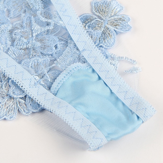 3XL UNDERWEAR SET: PANTIES AND BRA WITH AROMALLA EMBROIDERY WITH FLORAL APPLIQUES