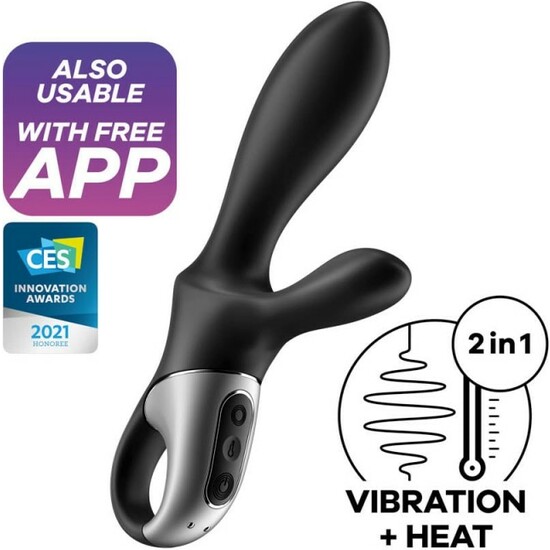 Satisfyer Heat Climax + Anal Vibrator With Heat - Black