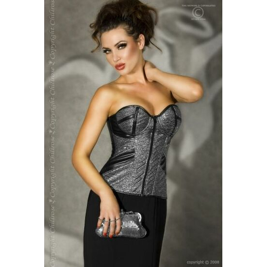 ELEGANT SEXY PARTY CORSET WITH SILVER ZIPPER