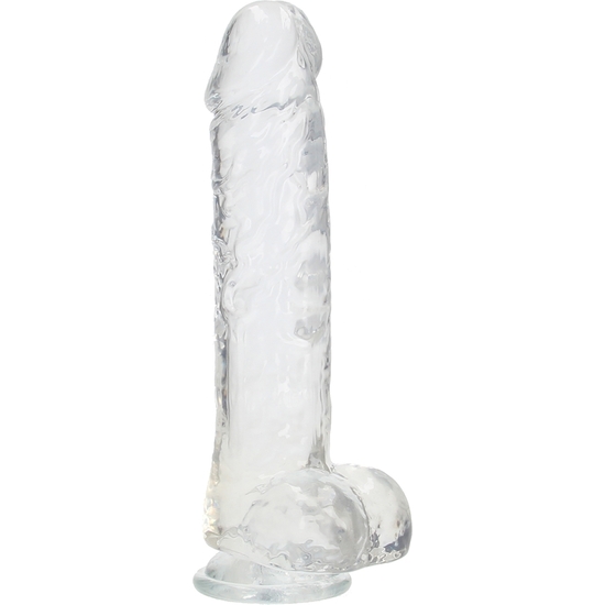 REALROCK - DILDO EFECTO GELATINA CON TESTÍCULOS - 10 - TRANSPARENTE