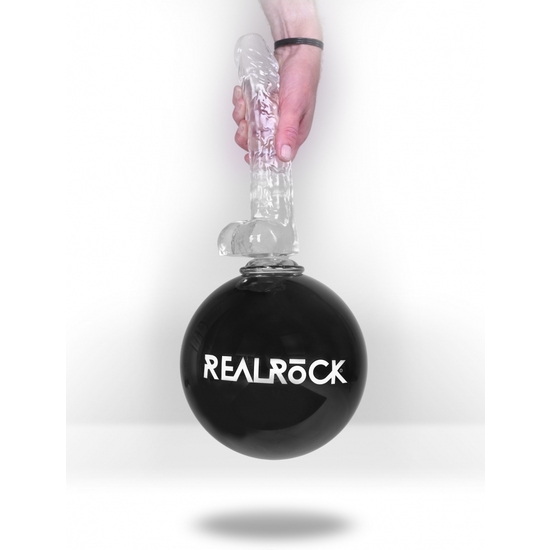 REALROCK - DILDO EFECTO GELATINA CON TESTÍCULOS - 10 - TRANSPARENTE