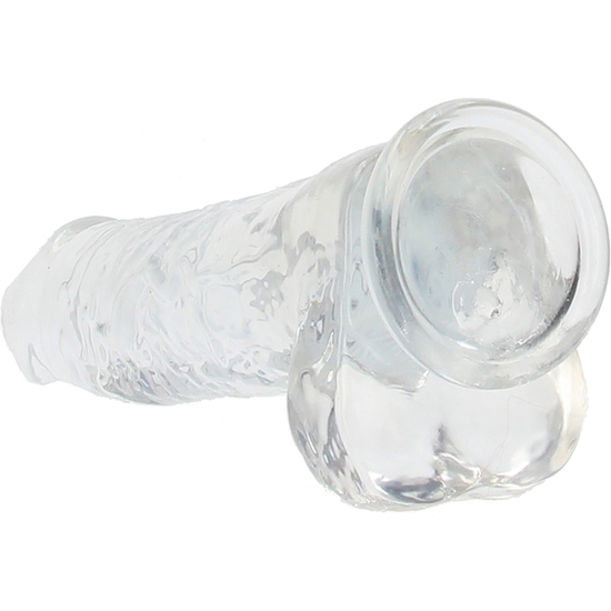 REALROCK - DILDO EFECTO GELATINA CON TESTÍCULOS - 10 - TRANSPARENTE