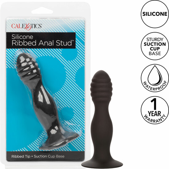CALEXOTICS - RIBBED ANAL STUD - ANAL PLUG - BLACK