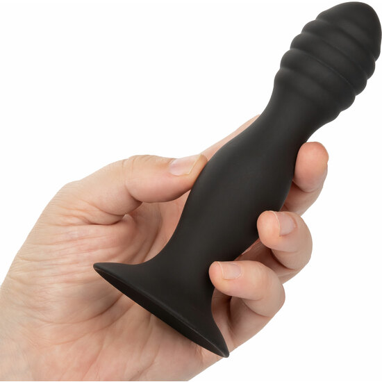 CALEXOTICS - RIBBED ANAL STUD - ANAL PLUG - BLACK