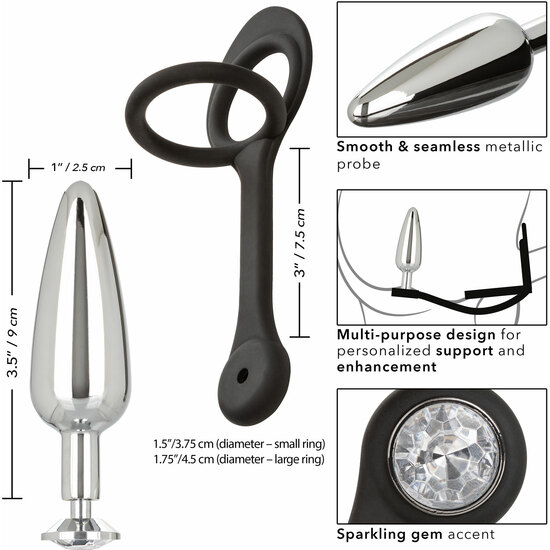 CALEXOTICS - STAR FUCKER SLIM PLUG - RING WITH SILVER PLUG