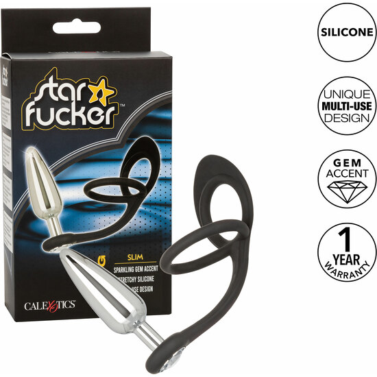 CALEXOTICS - STAR FUCKER SLIM PLUG - RING WITH SILVER PLUG