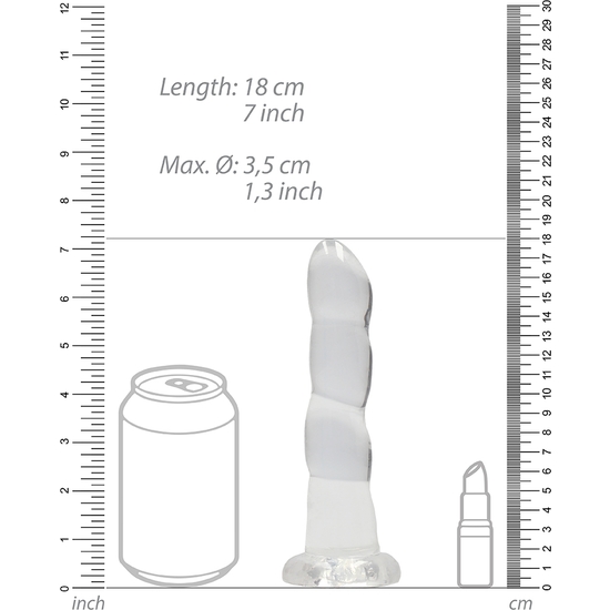 REALROCK - JELLY EFFECT DILDO - 7/17 CM - TRANSPARENT