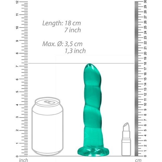 REALROCK - DILDO SUITABLE FOR VAGINAL AND ANAL USE - 7/ 17 CM - TURQUOISE