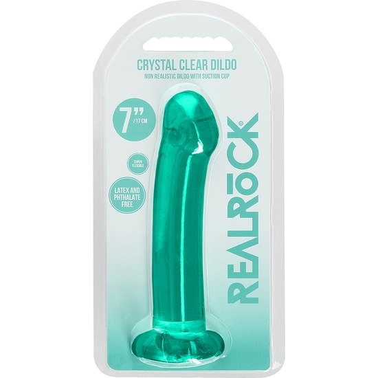 REALROCK - DILDO SUITABLE FOR ANAL AND VAGINAL USE - 6.7/ 17 CM - TURQUOISE