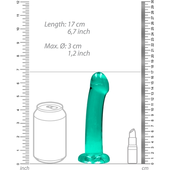 REALROCK - DILDO SUITABLE FOR ANAL AND VAGINAL USE - 6.7/ 17 CM - TURQUOISE