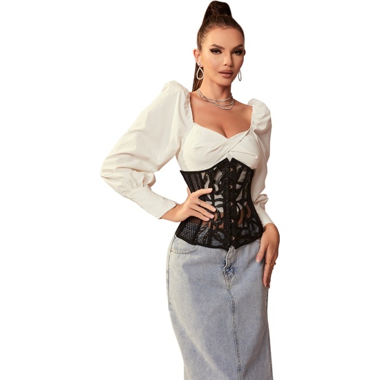 BLACK UNDERBUST CORSET BLACK SHOWCASE MODEL