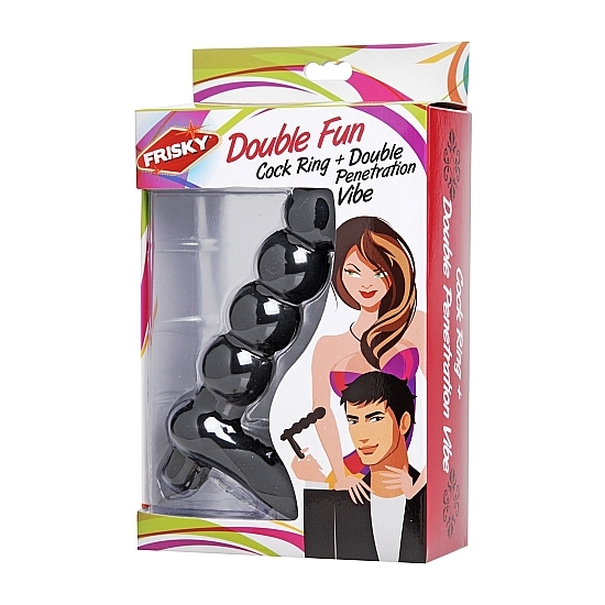 PENIS RING WITH BLACK DILDO
