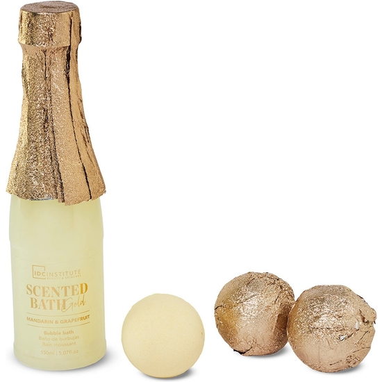 GOLD GIFT BOX 3 BATH BOMBS AND BATH FOAM