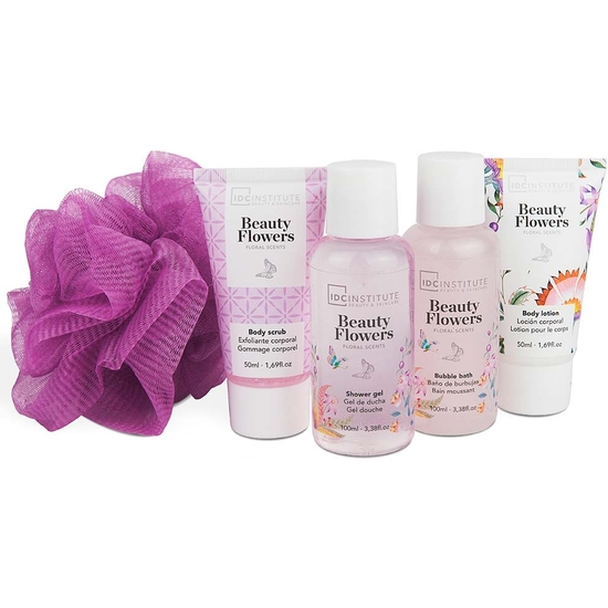 METAL CAGE 5 PIECE FLOWERS COSMETIC SET