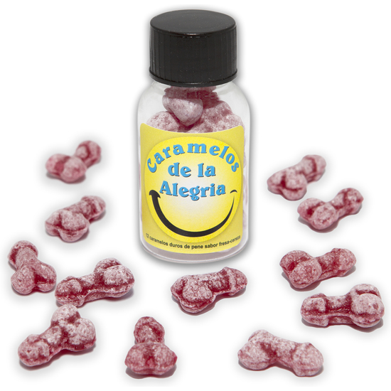 Jar Of 12 Pito De La Joy Candy With Strawberry-cherry Flavor