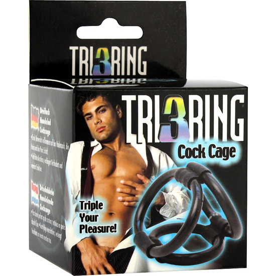 TRI RING COCK BLACK HARNESS