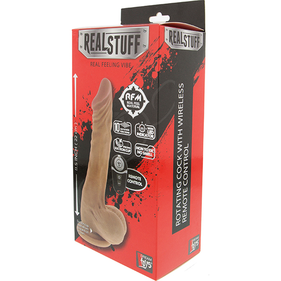 REALSTUFF - REALISTIC PENIS 22CM WITH REMOTE AND ROTATION