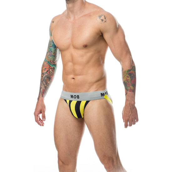Mob Stripe Classic Jock - Yellow Thong