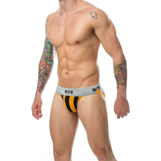 Mob Stripe Classic Jock - Orange Thong