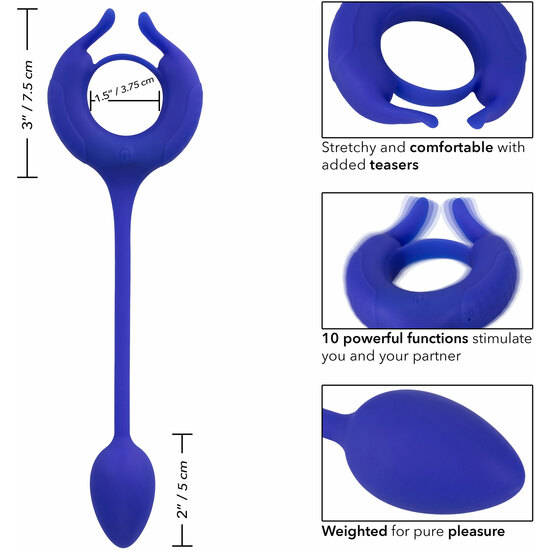 ADMIRAL WEIGHTED COCK RING - RING - BLUE