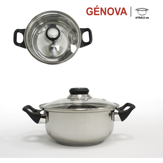 BATERIA COCINA 12PC ACERO INDUCCION GENOVA