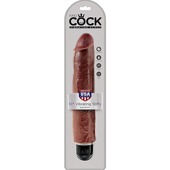 KING COCK 25.4CM BROWN STIFFY VIBRATOR
