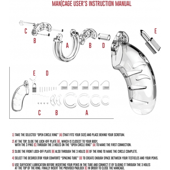MODEL 04 - CHASTITY - 12CM TRANSPARENT