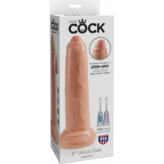 UNCUT 25.4CM - REALISTIC PENIS WITH MOBILE FORESKIN