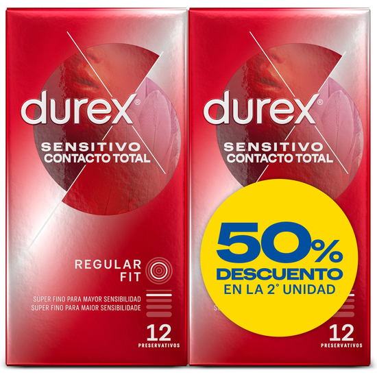 Buy Durex Duplo Preservativos Sensitivo Total Contact, 2x12uds Durex Duplo Preservativos Sensitivo Total Contact, 2x12uds
