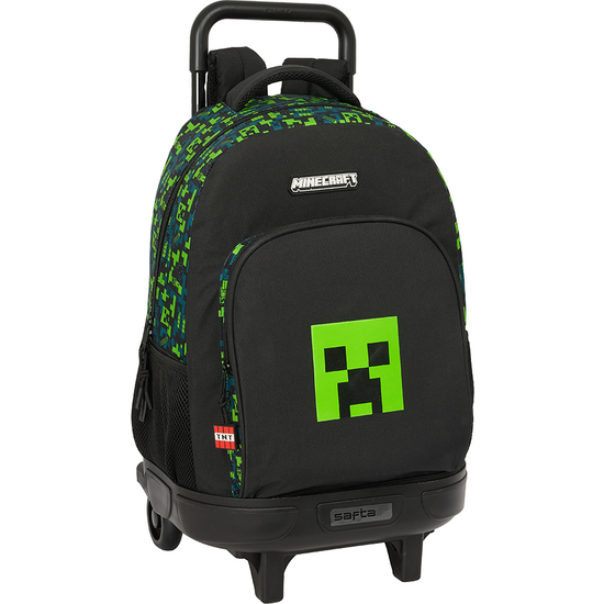 MOCHILA GDE. C/RUEDAS COMPACT EXTRAIBLE MINECRAFT  TNT SAFTA