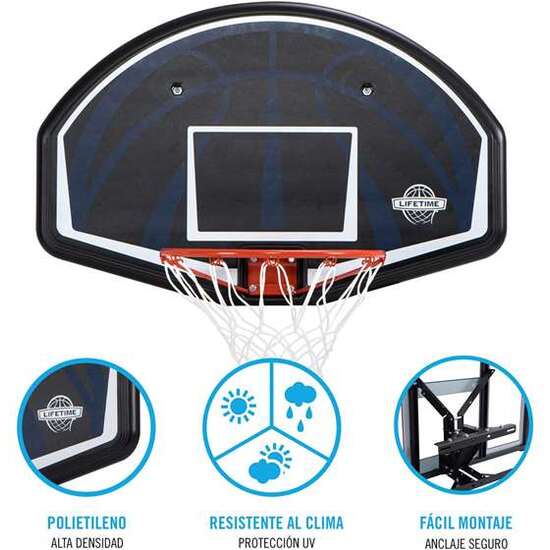 TABLERO CANASTA BASKET POLIETILENO DOBLE CAPA LIFETIME 112X72 CM - MODELOS SURTIDOS
