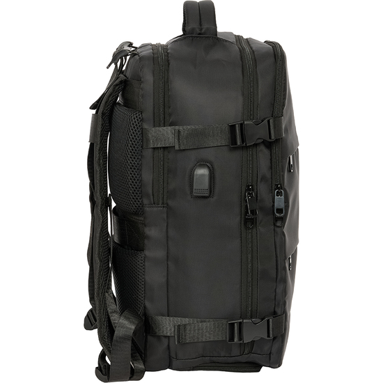 MOCHILA VIAJE CABINA PORTATIL 15,6 REAL MADRID NEGRA
