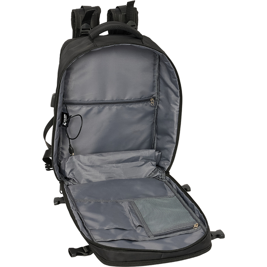 MOCHILA VIAJE CABINA PORTATIL 15,6 REAL MADRID NEGRA