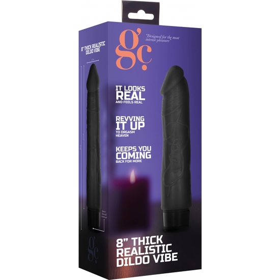 GC REALISTIC THICK VIBRATOR PENIS 20CM - BLACK