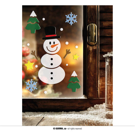 DECORACION GEL MUÑECO DE NIEVE 20X25 CM GUIRMA