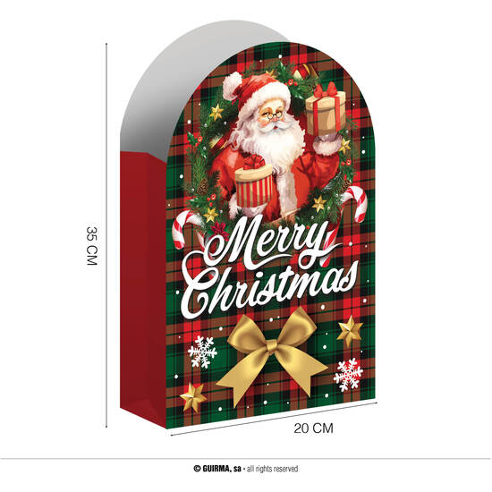 6 PCS BOLSA CARAMELOS SANTA 16.5X11 CM PAPEL GUIRMA