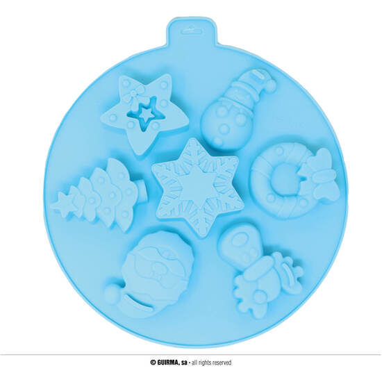 MOLDE SILICONA PARA 7 GALLETAS BOLA ARBOL 24 CMS GUIRMA