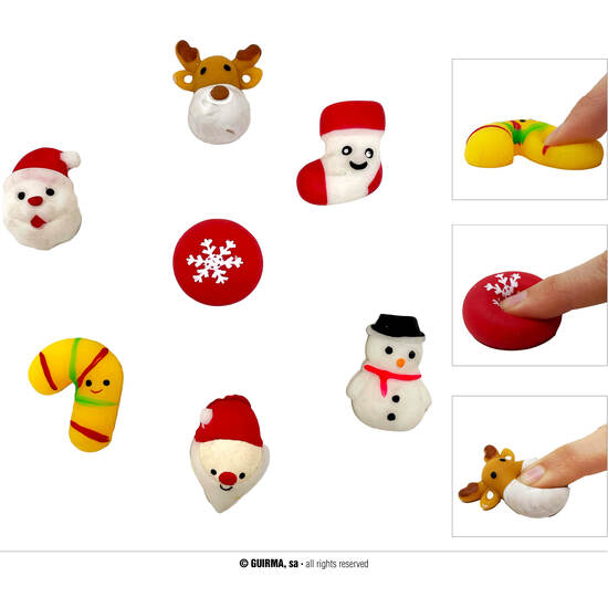CAJA DE 48 FIGURAS ELASTICAS NAVIDAD 5 CMS GUIRMA
