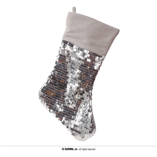Comprar Bota Lentejuelas Plata 45 Cms
