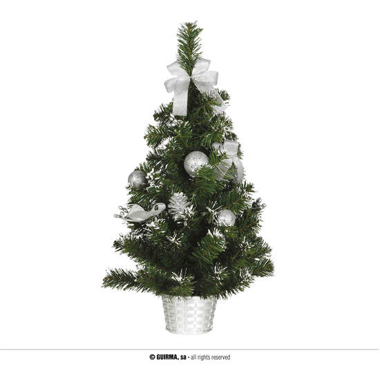 Comprar Arbol Decorado Plata 60 Cms Nevado