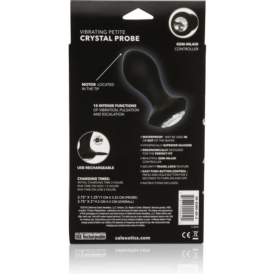 PETITE CRYSTAL PROBE PLUG SILICONE WITH VIBRATION
