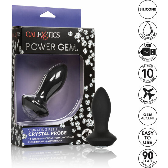PETITE CRYSTAL PROBE PLUG SILICONE WITH VIBRATION