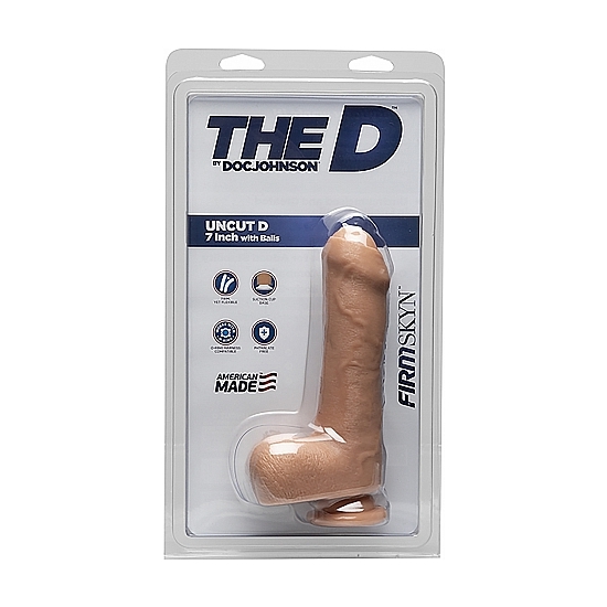 UNCUT D - FIRMSKYN REALISTIC PENIS 17.5CM - VANILLA