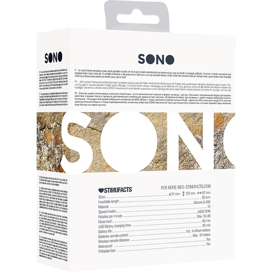 SONO NO. 78 - RECHARGEABLE ANAL STIMULATOR - BLACK