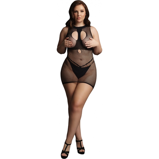 LE DESIR MINI DRESS WITH OPEN CUPS - BLACK